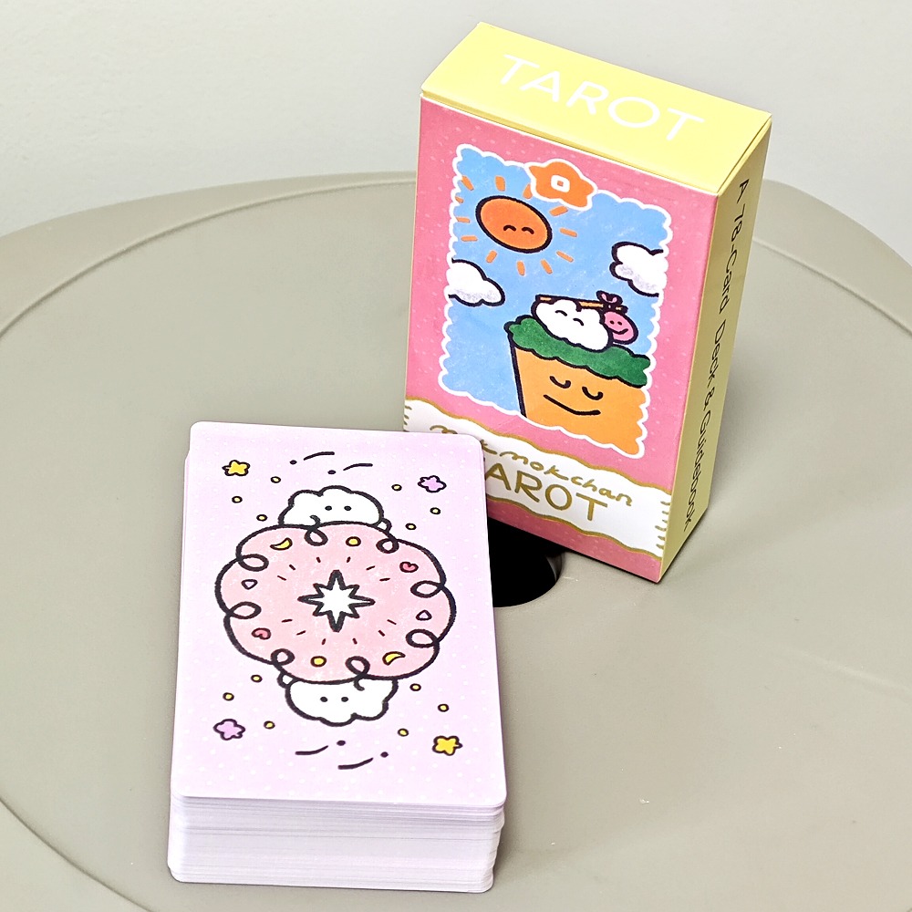 Tarot Cards Deck With Guidebook - 10.3*6 ซม.Mokmok Chan TAROT การออกแบบที่ผ่อนคลายและปุยจะนําความสะดวกสบายให้กับหัวใจของคุณ 78
