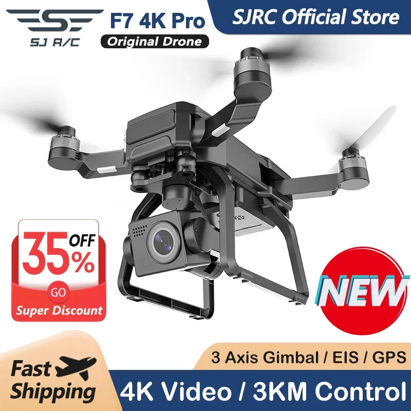 Fpv Brushless Rc Drone 4K - SJRC F7 4K PROกล้องDrone GPS HD