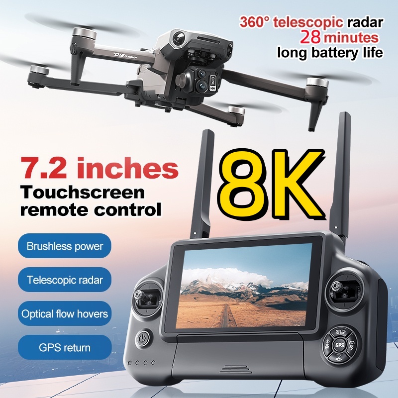 โดรนควอดคอปเตอร์ 8K 3 แกนกันสั - Fpv Brushless Rc Drone 4K บทวิจารณ์และราคา