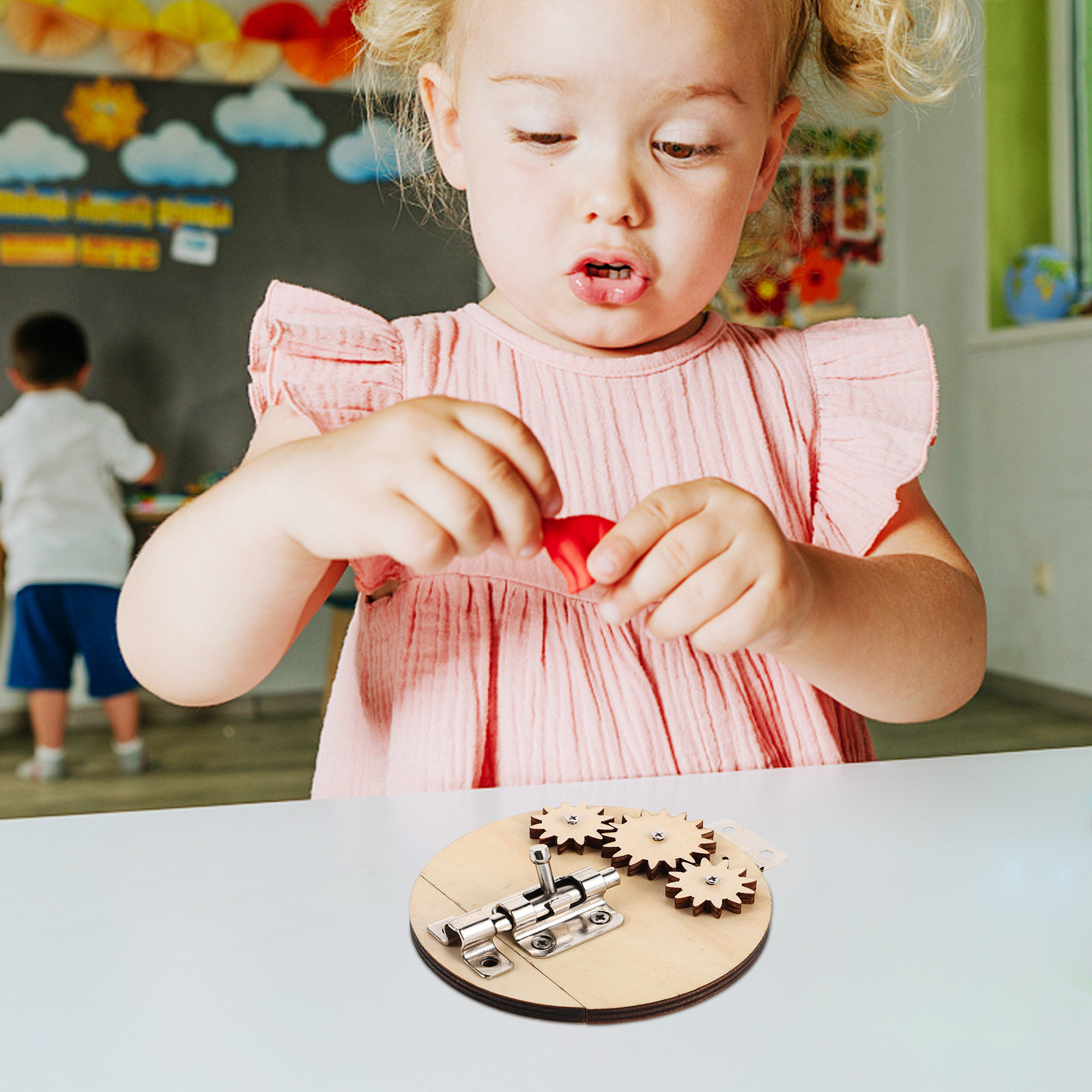 ชุดกระดานกิจกรรมมอนเตสซอรี 6 ช - Montessori Wooden Busy Board Toddler บทวิจารณ์และราคา