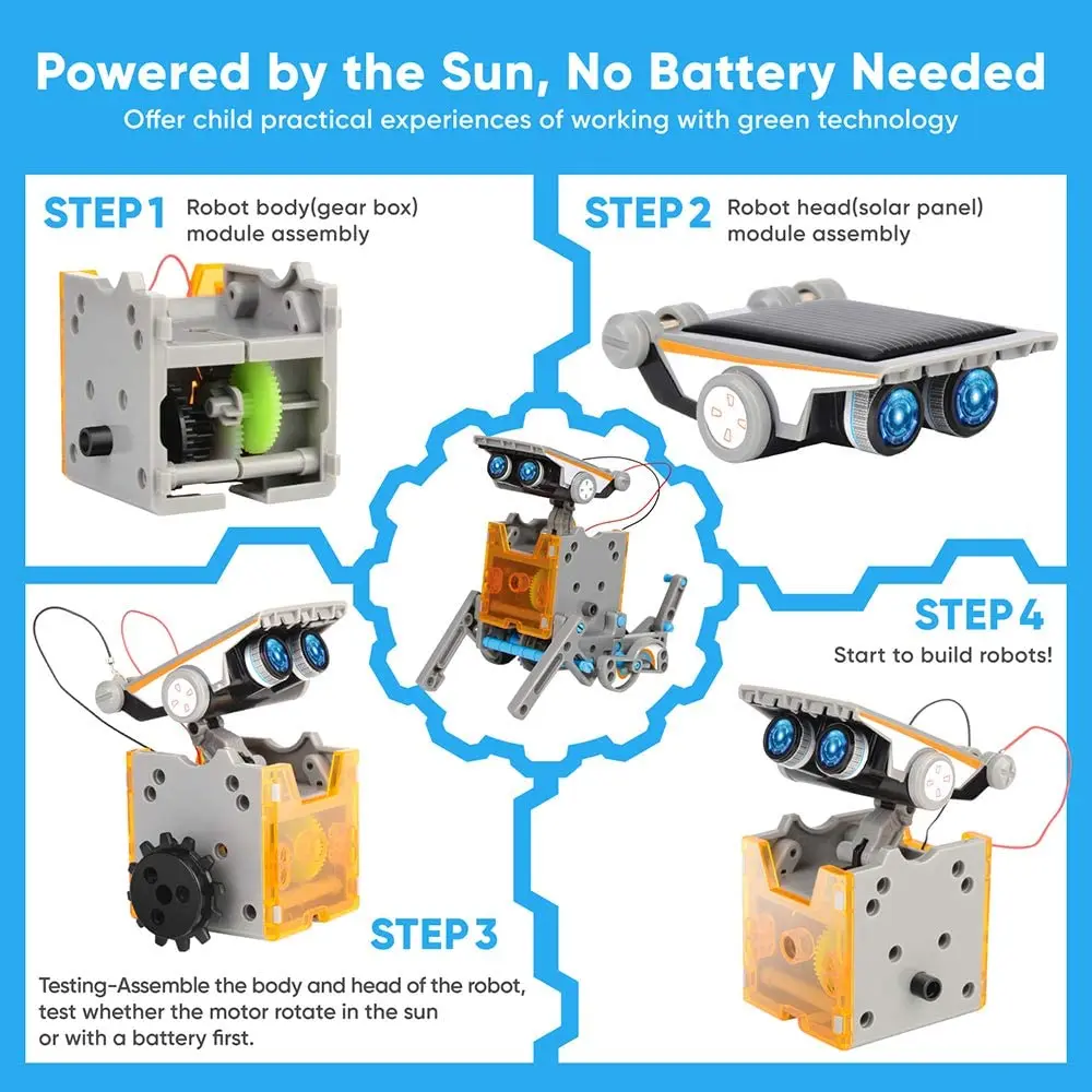 STEM 13-in-1 การศึกษาหุ่นยนต์พ - Stem Solar Robot Kit For Kids บทวิจารณ์และราคา