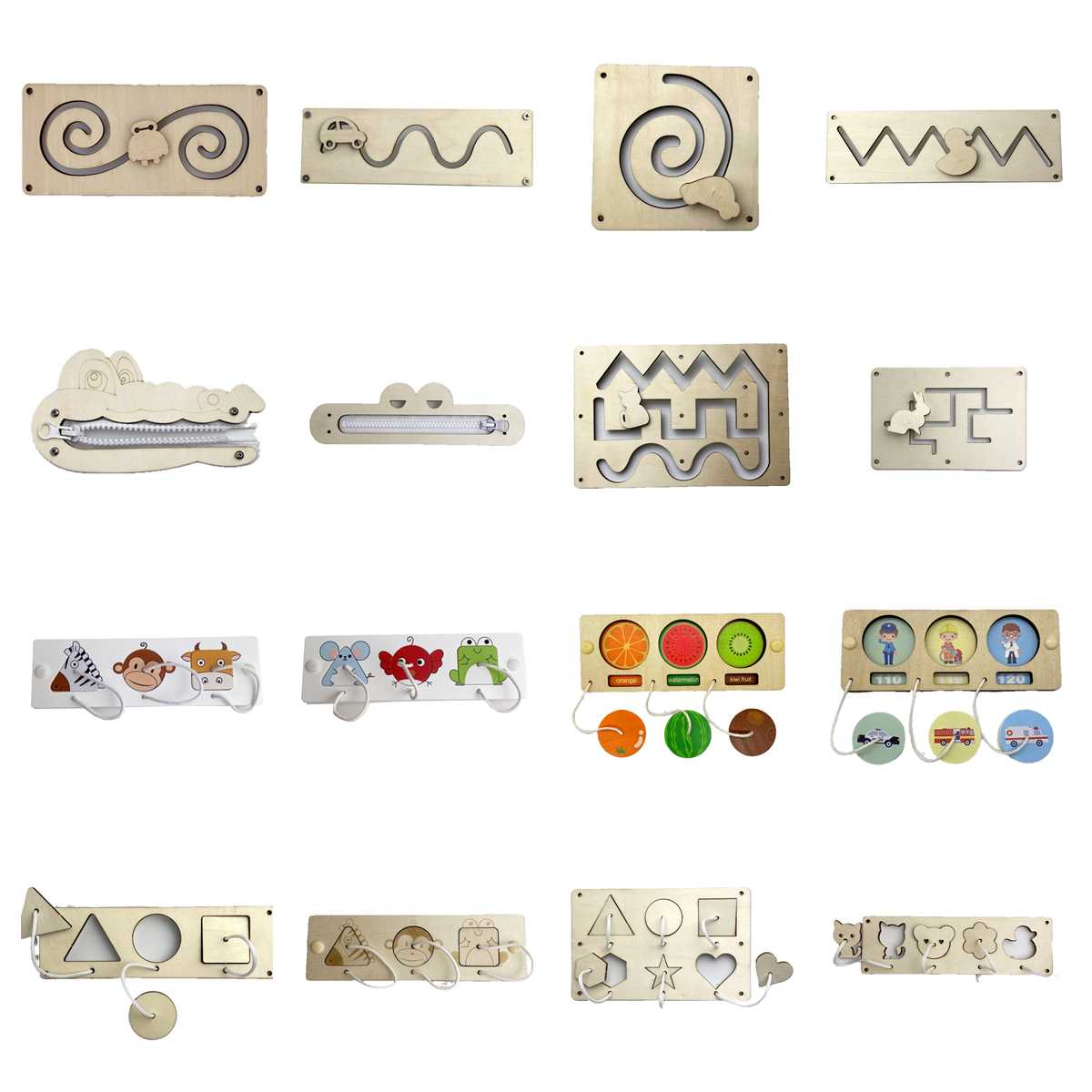 โฮมเมดวัสดุ Montessori ของเล่น - Montessori Wooden Busy Board Toddler บทวิจารณ์และราคา
