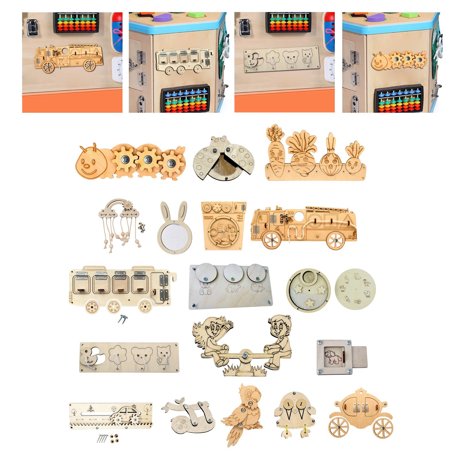 ชิ้นส่วนบอร์ดไม้สำหรับกิจกรรมเ - Montessori Wooden Busy Board Toddler บทวิจารณ์และราคา